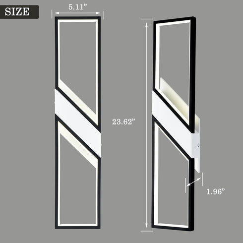 Etna Black LED Wall Sconce Modern Wall Light Indoor Rectangle